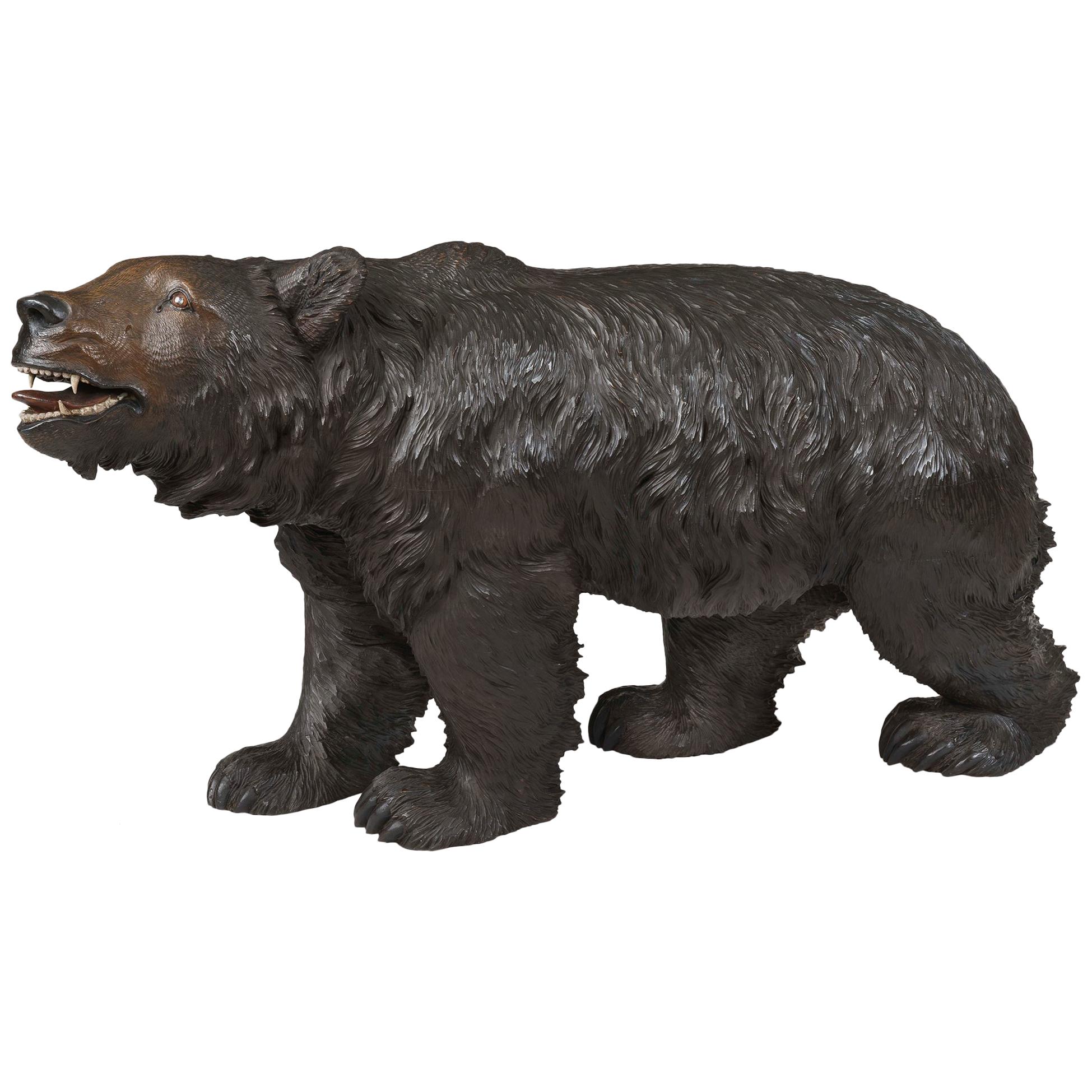 Very Large Antique Bear Carving from the Black Forest