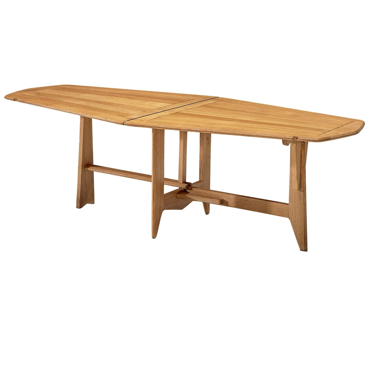 Guillerme et Chambron Folding Dining Table in Solid Oak