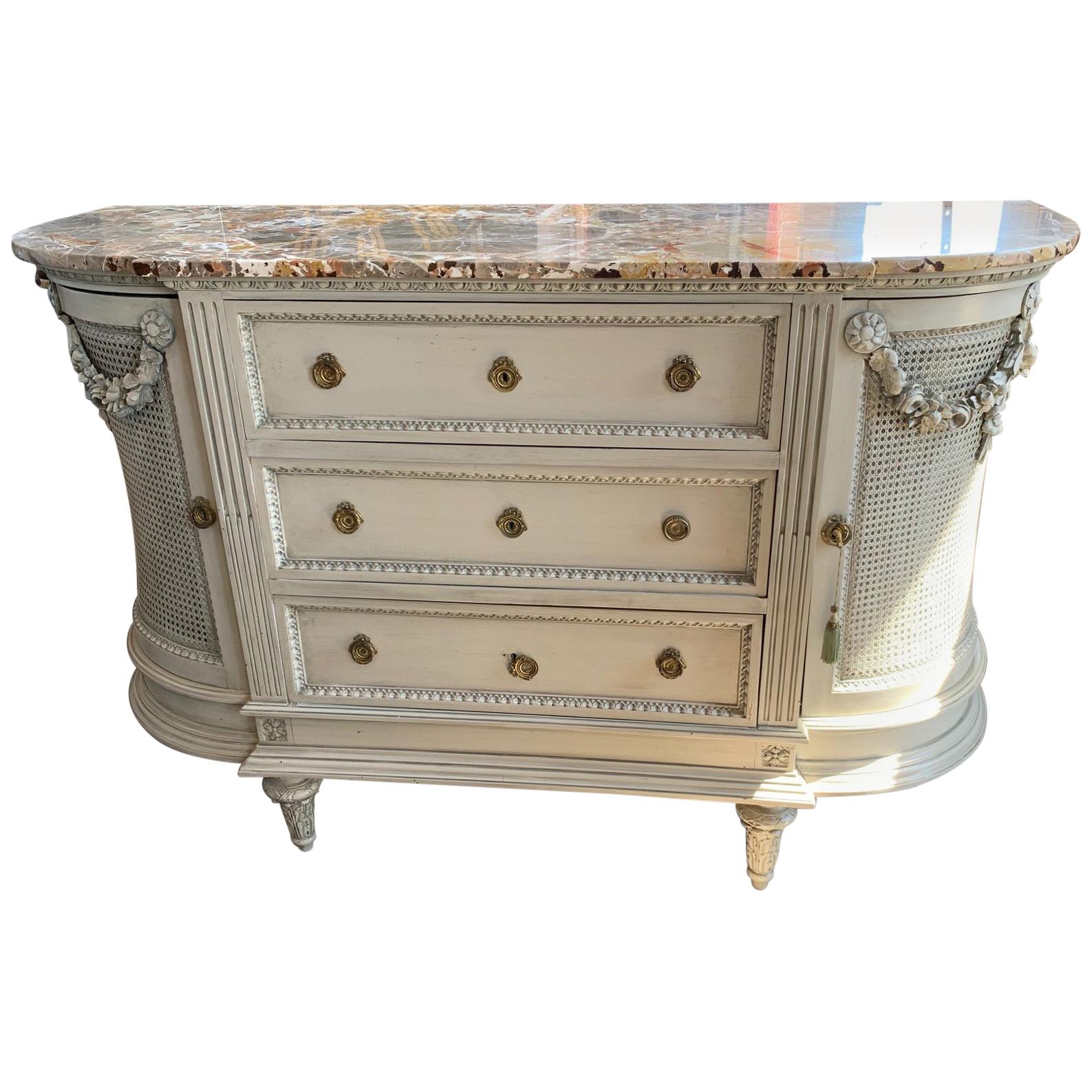 19th Century French Marble-Top Sideboard