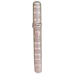 19th Century Silver Needle Sleeve with a Snake