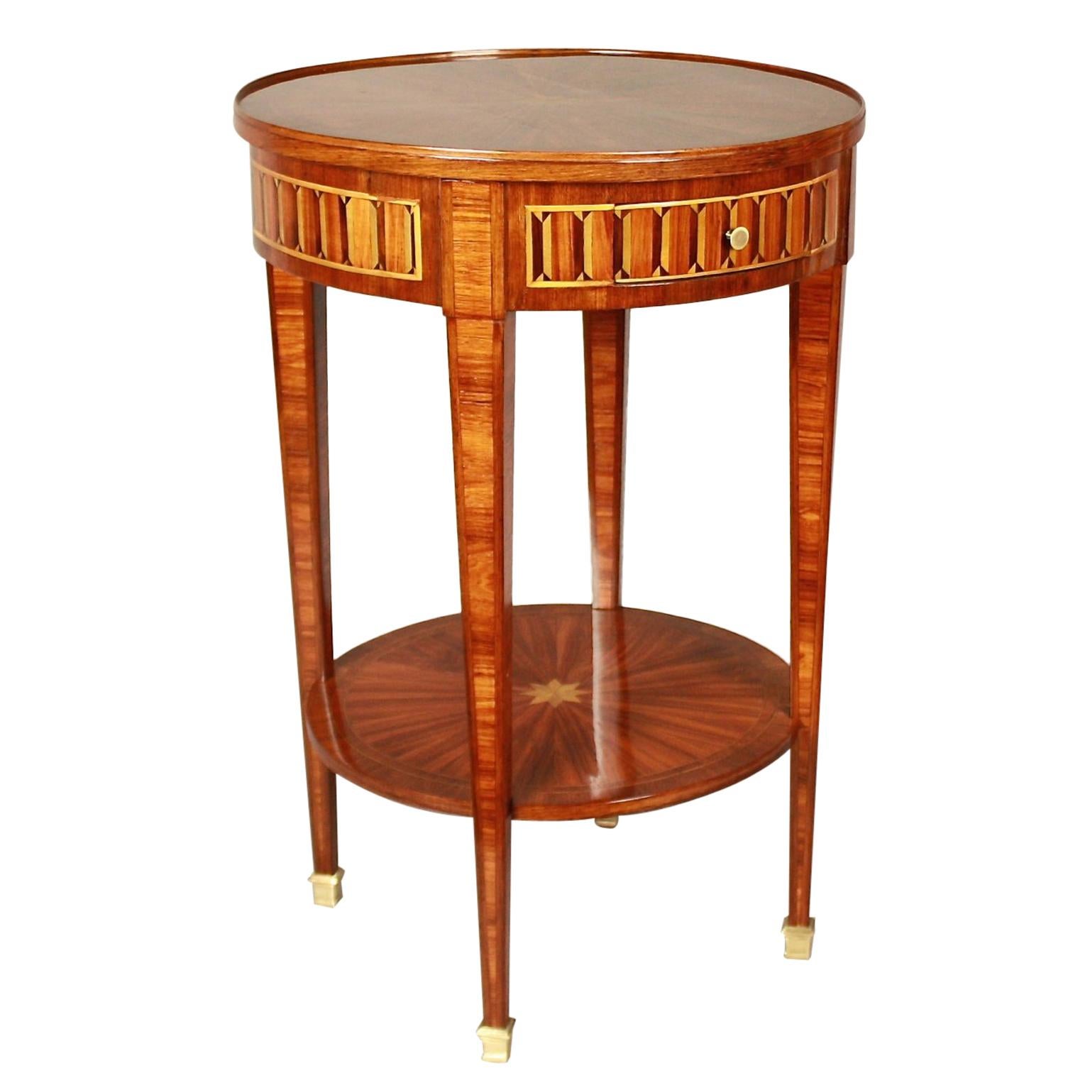 Small French 19th Century Louis XVI Style Marquetry Side Table or Gueridon