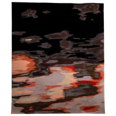 Vivid with New Zealand Wool and Silk, Black Red and Beige, by Thirty Six Knots