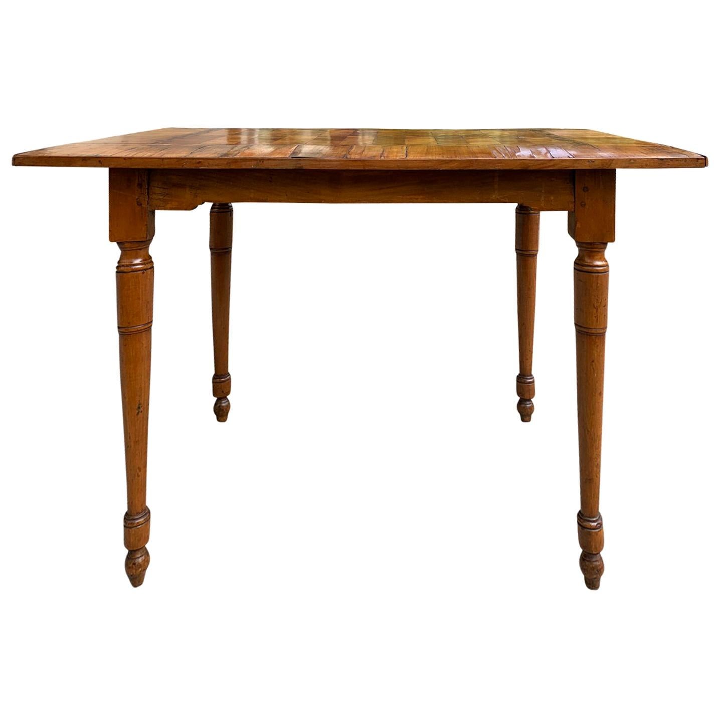 18th-19th Century Italian Parquetry Top Table For Sale