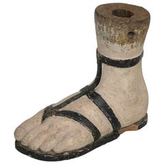18th Century Italian Wooden Foot of a Santos