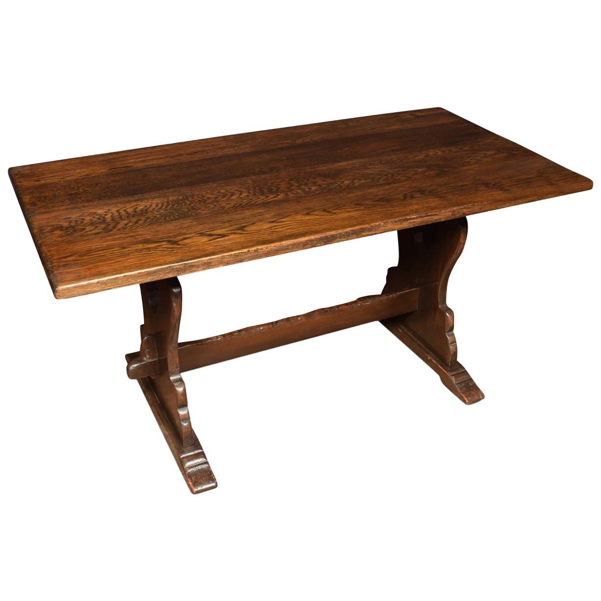 Oak plank top refectory table