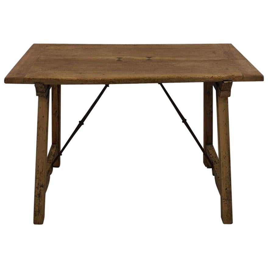 18th Century Spanish Wooden Folding Table/ Writing Desk