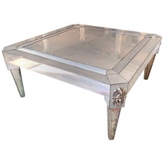 French Style Custom Crafted Mirrored Coffee Table