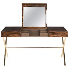 Vanity Desk Secret in Ebony and Galvanized Metal, Original Sin Collection, Italy