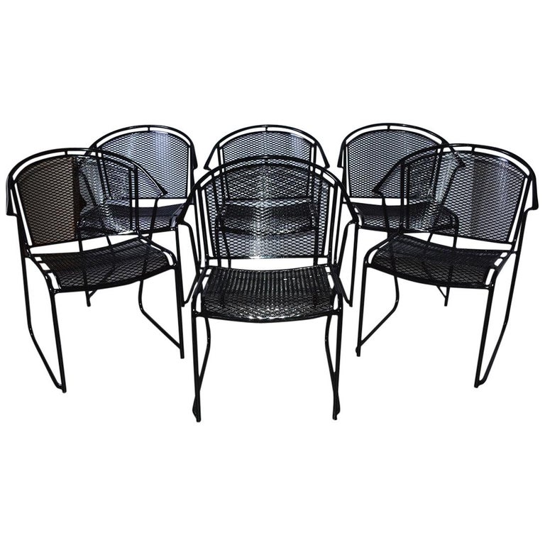 MidCentury Modern Woodard Style Patio Dining Chairs at 1stDibs