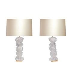 Lampes en quartz cristal de roche de forme naturelle