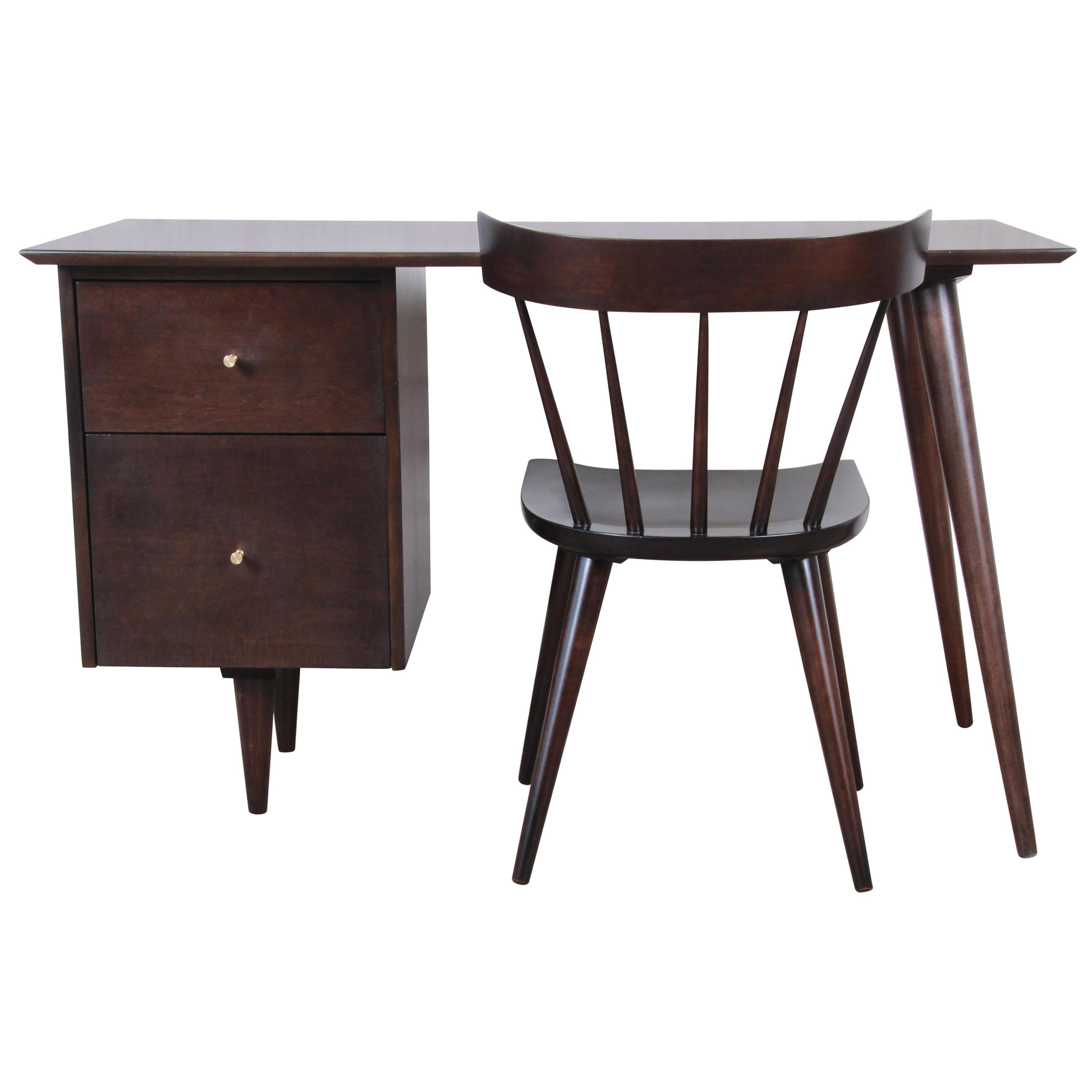 Paul McCobb Mid-Century Modern Planner Group Desk and Chair, Newly Restored
