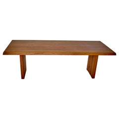 Pierre Chapo Midcentury Solid Elm Table T14d France, circa 1965