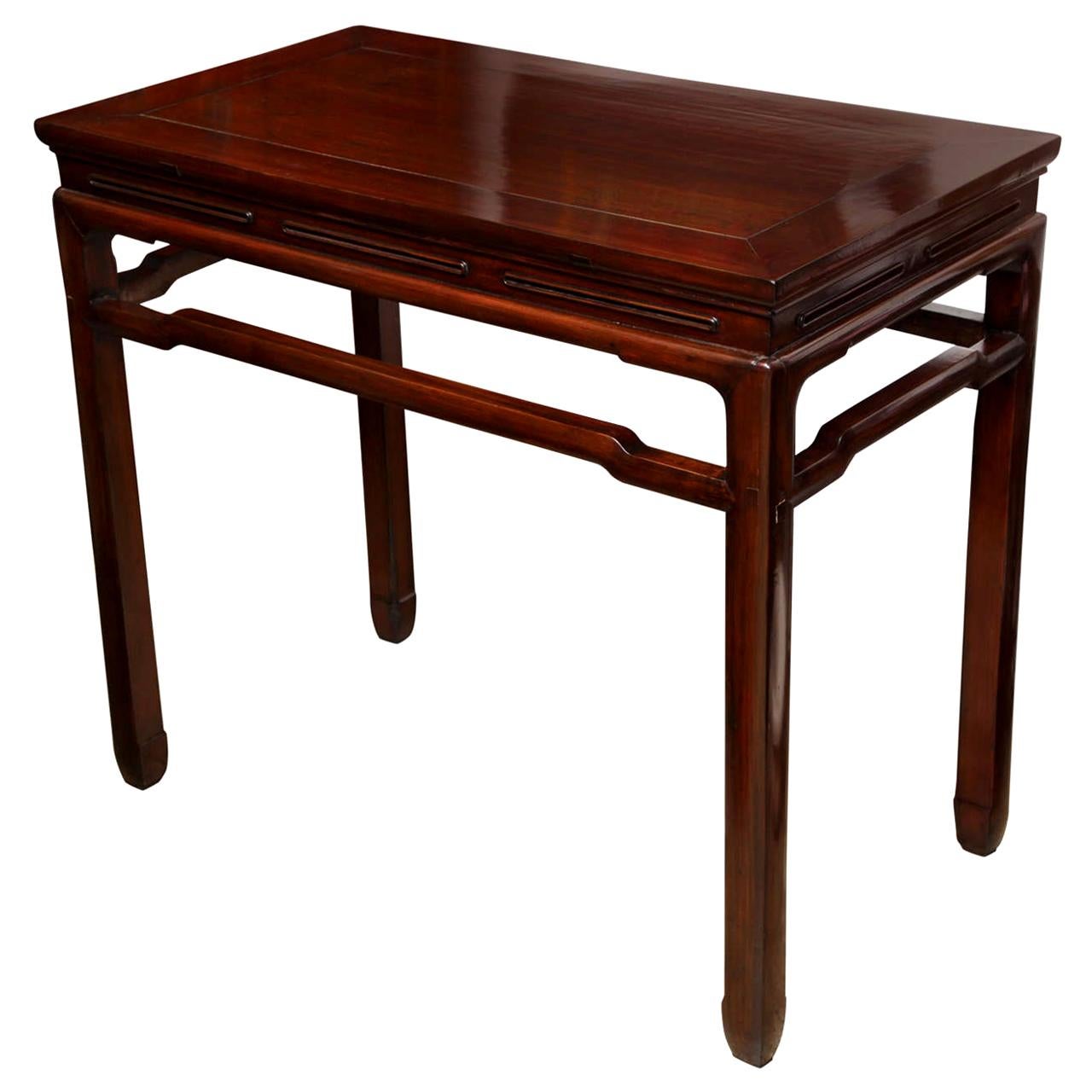 Chinese Elm Wood Console, Mid-20th Century For Sale