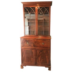 Used Neo-Gothic Early 19th Century Classical English Regency Bookcase Secretary Desk