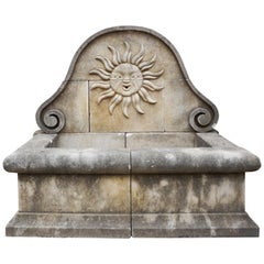 Limestone Sun Wall Fountain