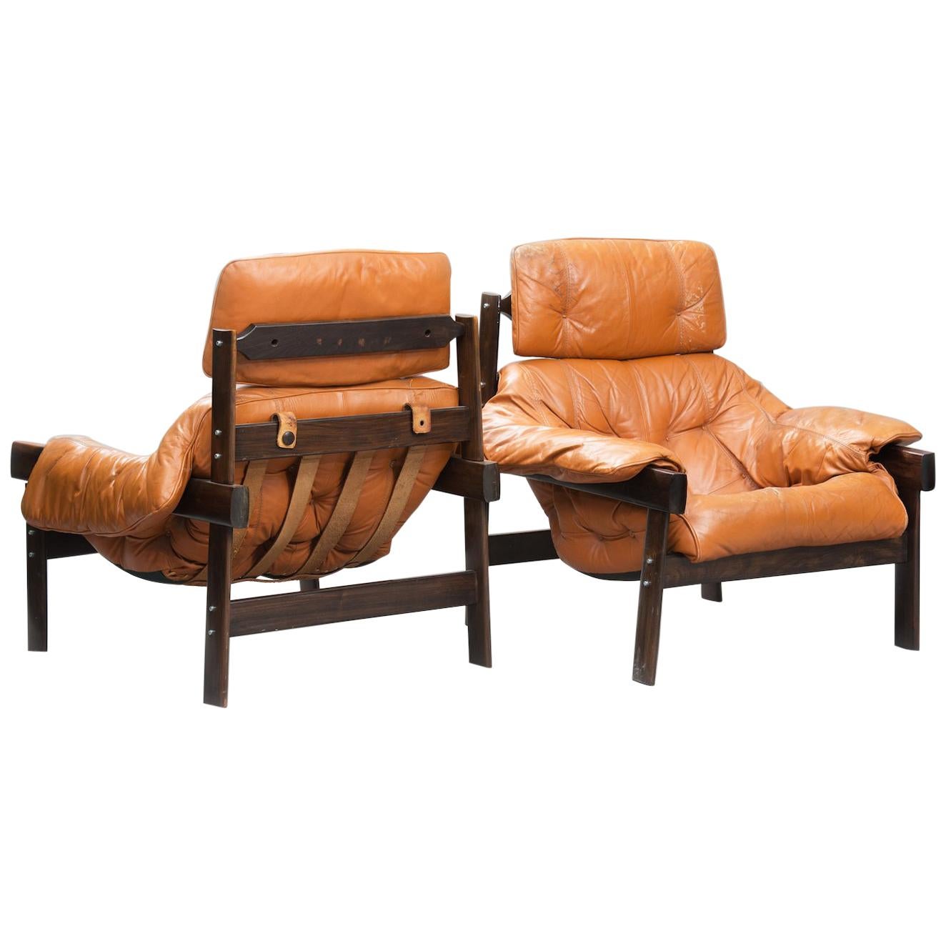 Percival Lafer mid-century modern rosewood lounge Chairs for Lafer, Brazil 1960s For Sale