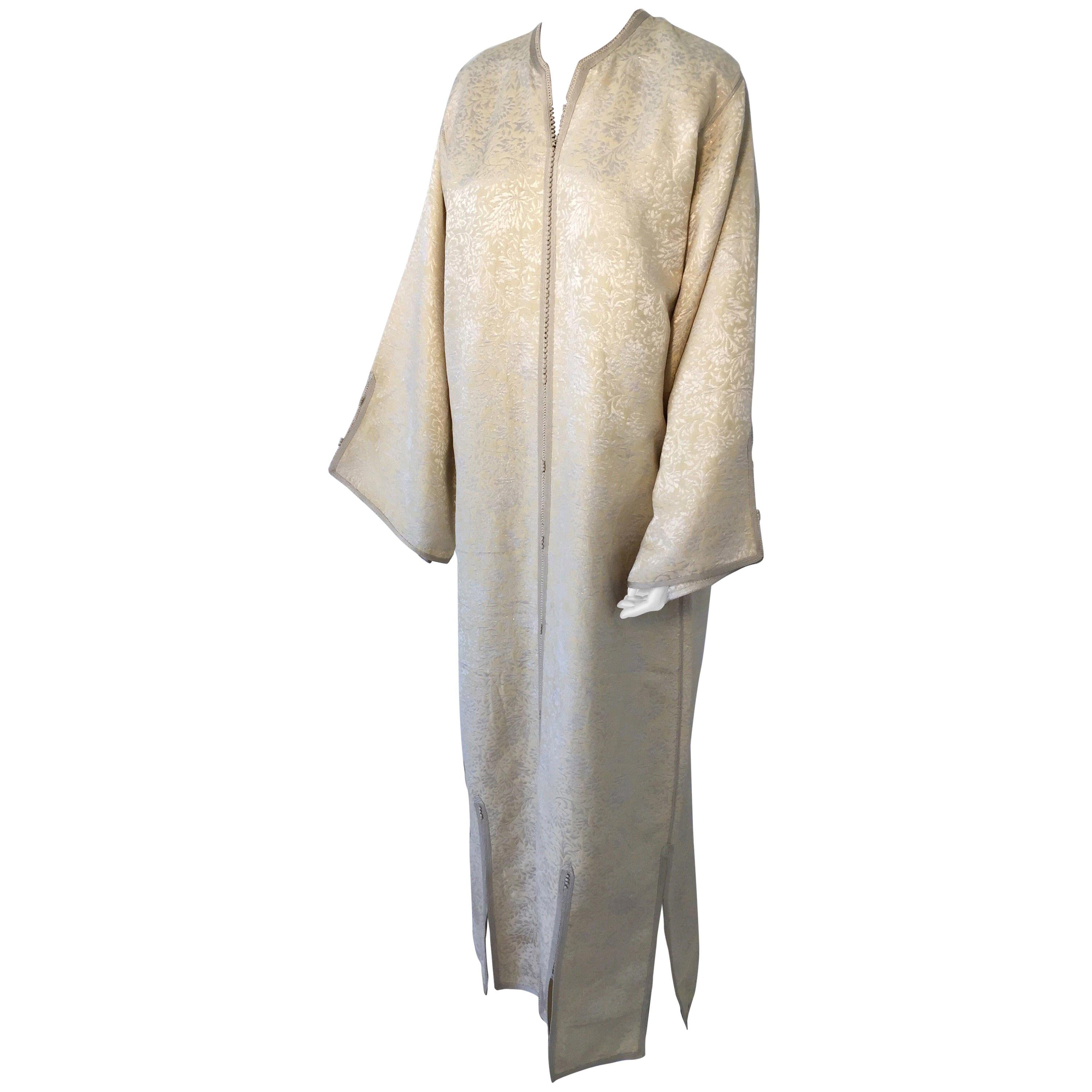 Caftan marocain vintage en or, Afrique du Nord, Maroc, Caftan, 1970 en vente