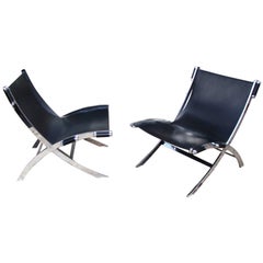 Pair of Scissor Chairs  Style of Antonio Citterio