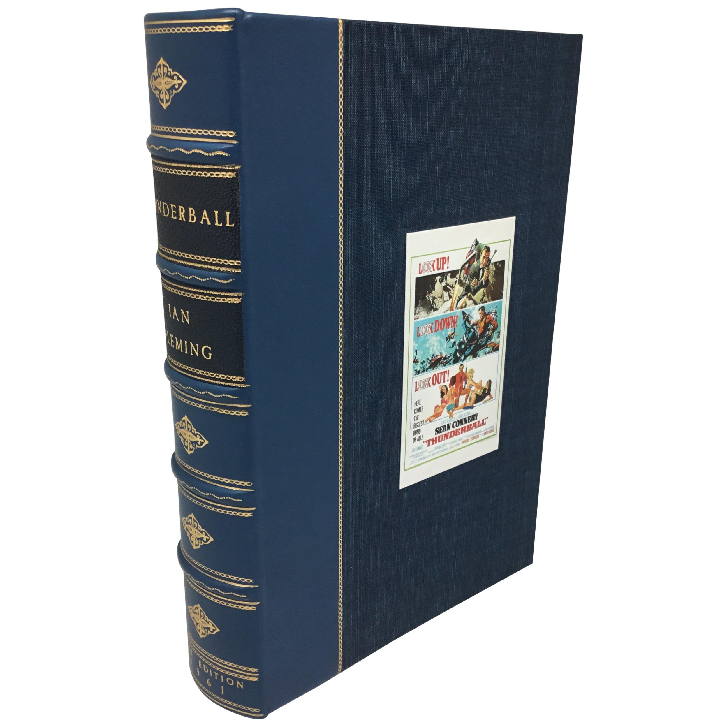 Fleming, Ian. Thunderball. London: Jonathan Cape, (1961). First edition, first printing. Octavo, in full, custom blue leather binding with decorative gilt spine, blind embossed skeleton cover, and matching quarter leather clamshell case. 

This is a