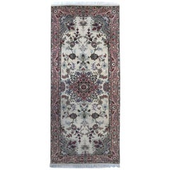 Authentic Persian Hand Knotted Medallion Floral Tabriz Runner Rug