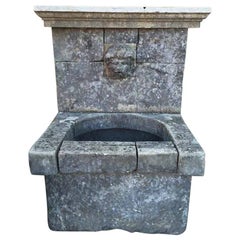 Antique Limestone Bacchus Wall Fountain, circa 1890