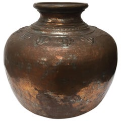 Large Anglo Indian Handcrafted Tinned Copper Planter