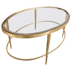 Kolkka Paris Style Oval Metal and Glass Coffee Table