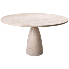 1970 Travertine Round Dining Table by Draenert, Germany