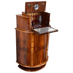 Vintage Superbly Stylish 1930s Art Deco Walnut Cocktail Cabinet Dry Bar