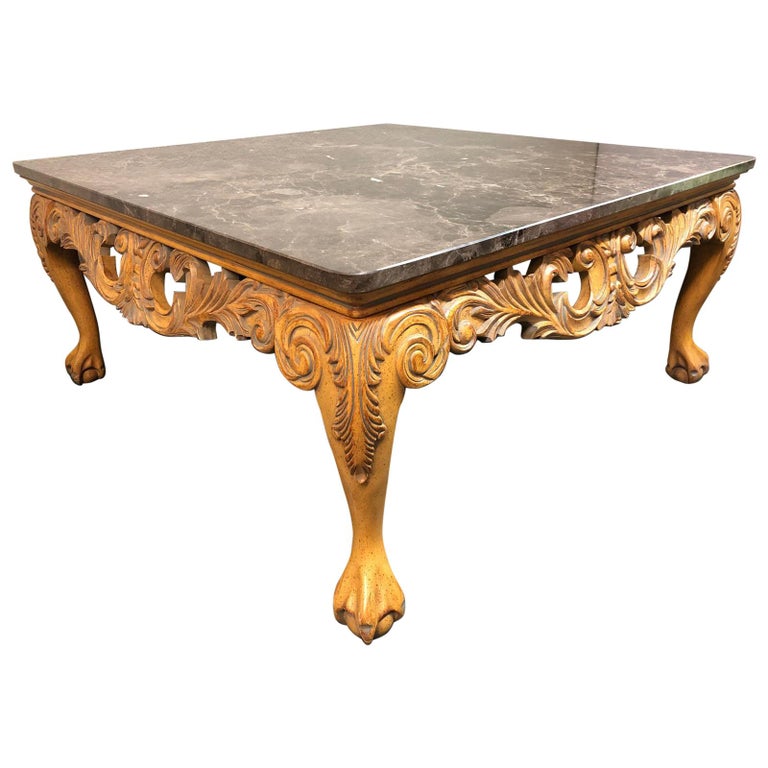 French Style Marble-Top Cocktail Table For Sale at 1stDibs