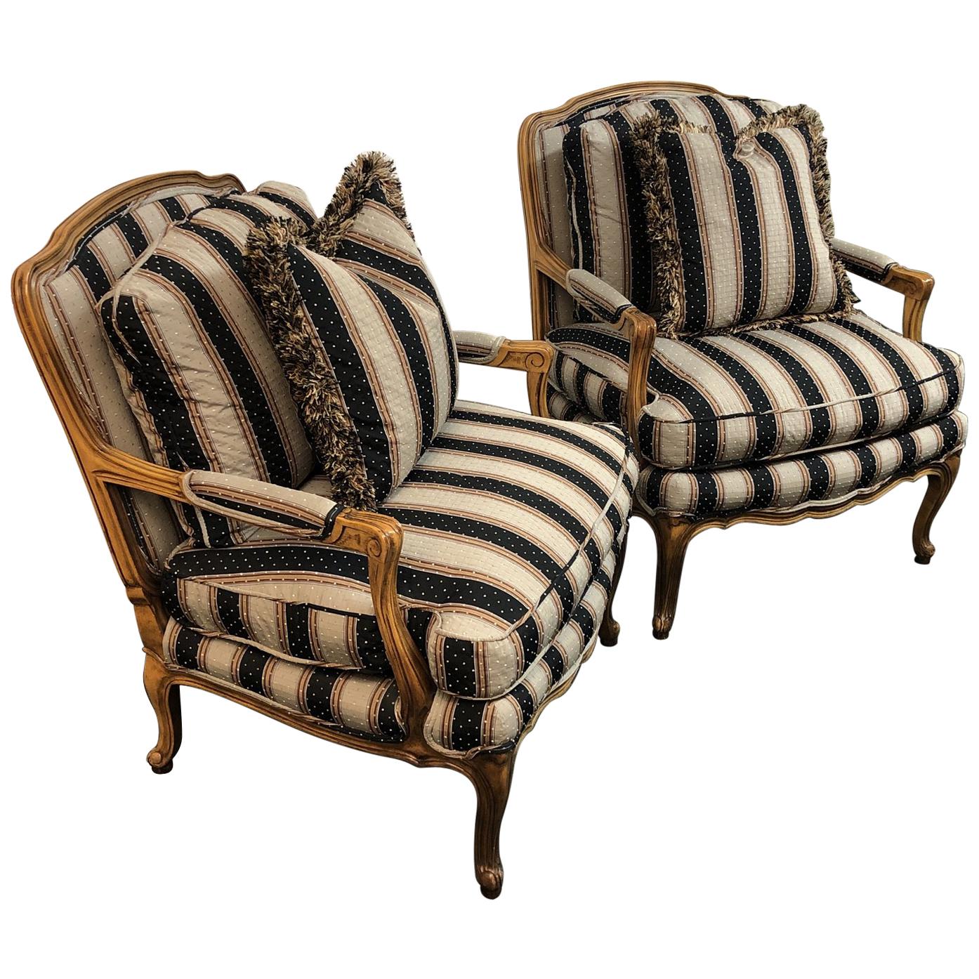 Baker Furniture Bergere Chairs, a Pair For Sale