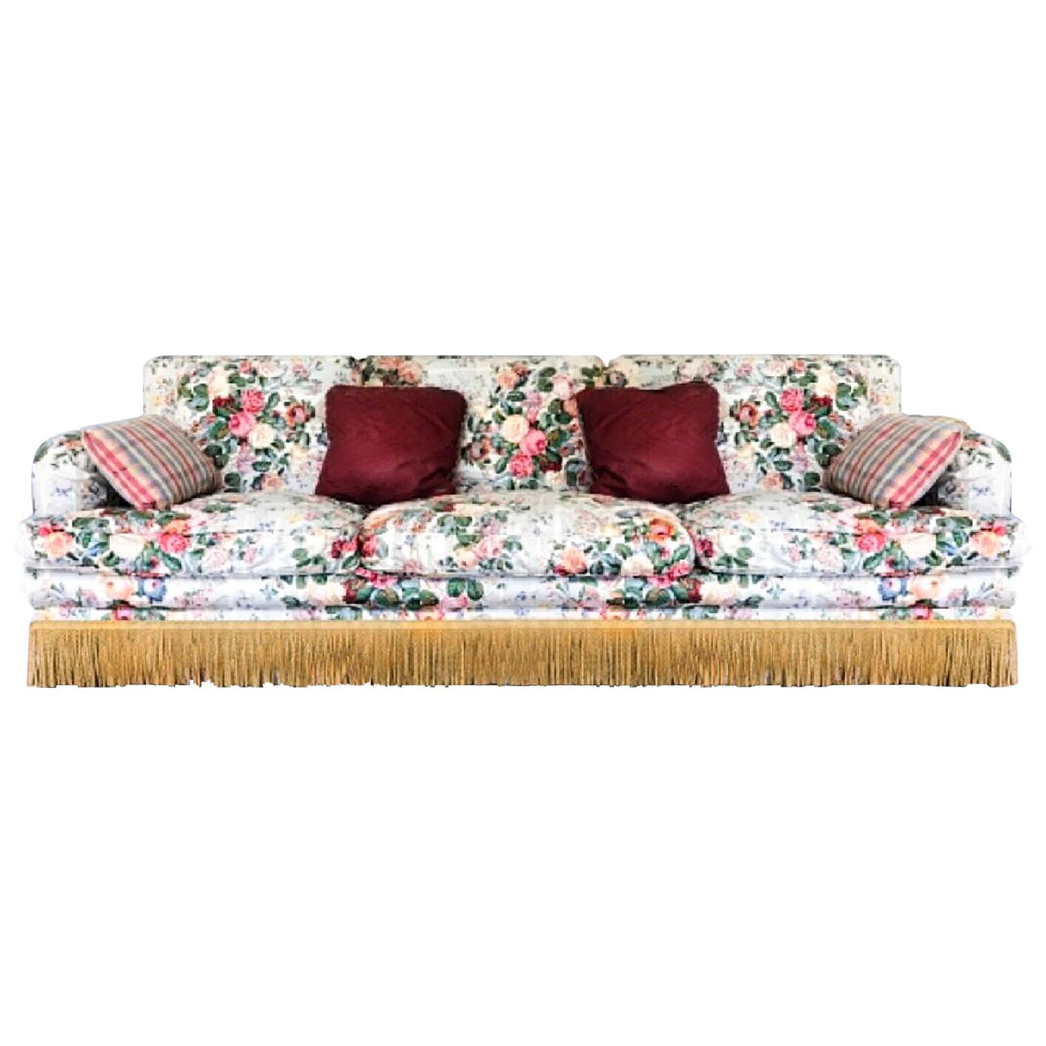 Vintage Waverly Down-Filled Hollywood Regency Wayside of Milford Custom Sofa