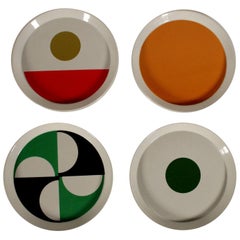 Set of Plates by Gio Ponti Glazed Ceramic Vintage, Italy, 1967