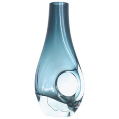 Grey/Blue Vintage Vase, of the Style of Fulvio Bianconi Possibly Scandinavian