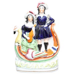 Staffordshire Figure of a Man and Woman in Boat