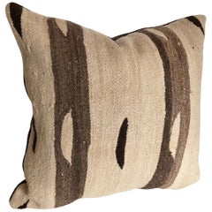 Vintage Custom Pillow designed by Maison Suzanne, cut from a  Wool Moroccan Ourika Rug