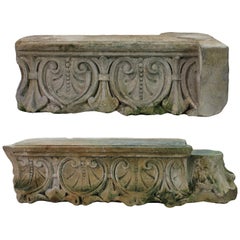 Pair of Large Early 18th Century Architectural Stone Fragments