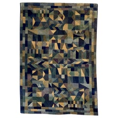 Vintage Missoni Rug Stratos Range Geometric Multi-Color Design, circa 1980s