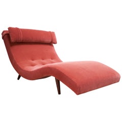 Adrian Pearsall for Craft Associates 'Wave' Chaise Lounge in Coral Mohair