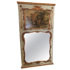 Classically Beautiful Painted French Trumeau Mirror