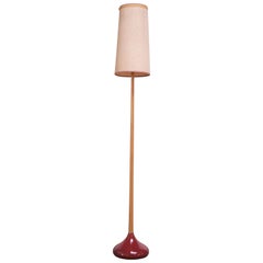 Studio Ceramic and Oak Floor Lamp by George Scatchard