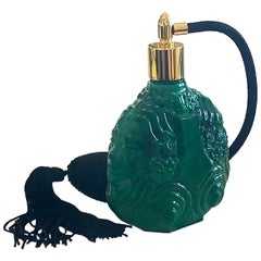 Vintage Art Deco Malachite Perfume Scent Atomiser Czech