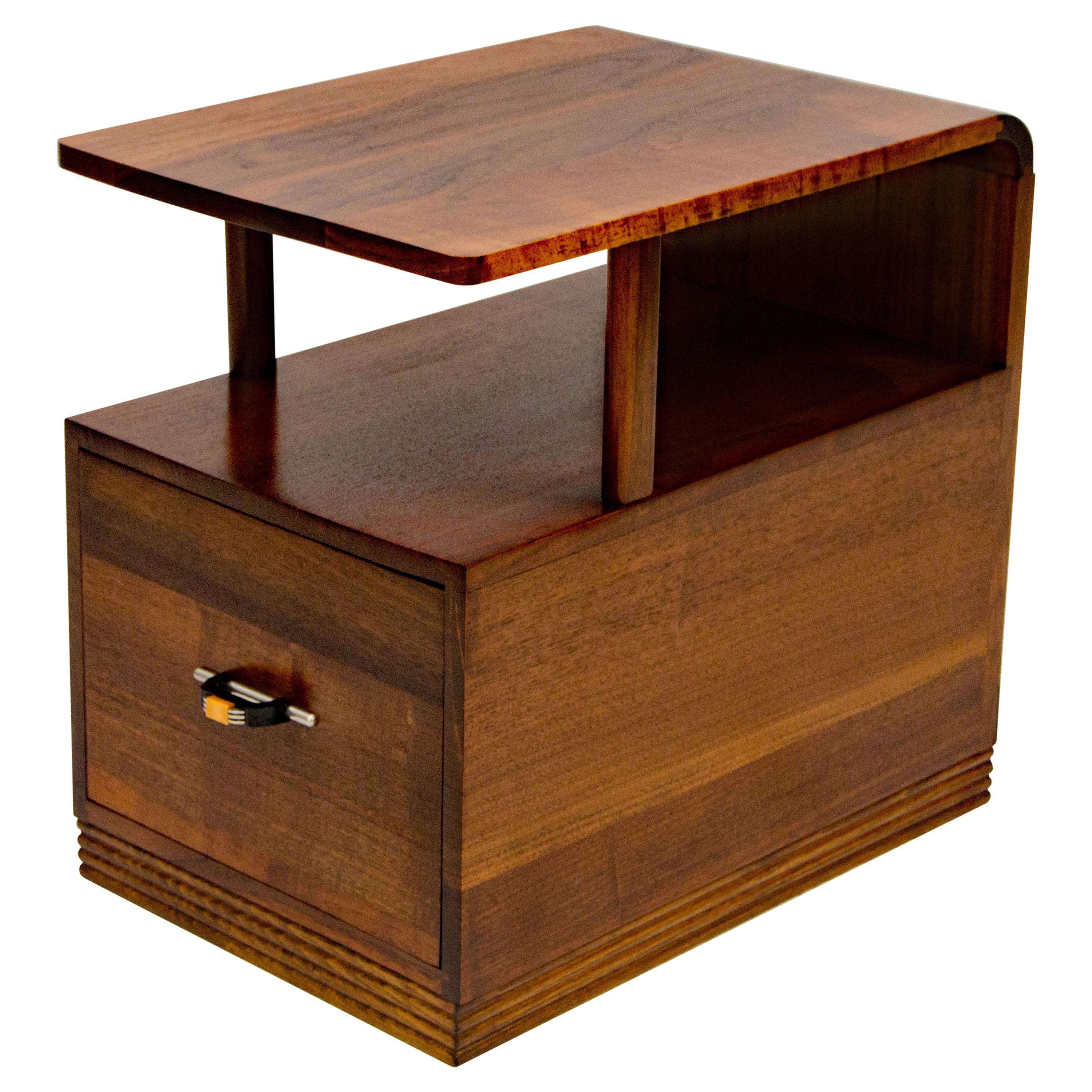 Art Deco Walnut End Table or Nightstand