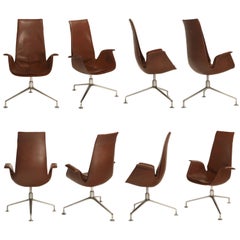 Set of Eight Bird Chairs by Preben Fabricius and Jørgen Kastholm for Alfred Kill