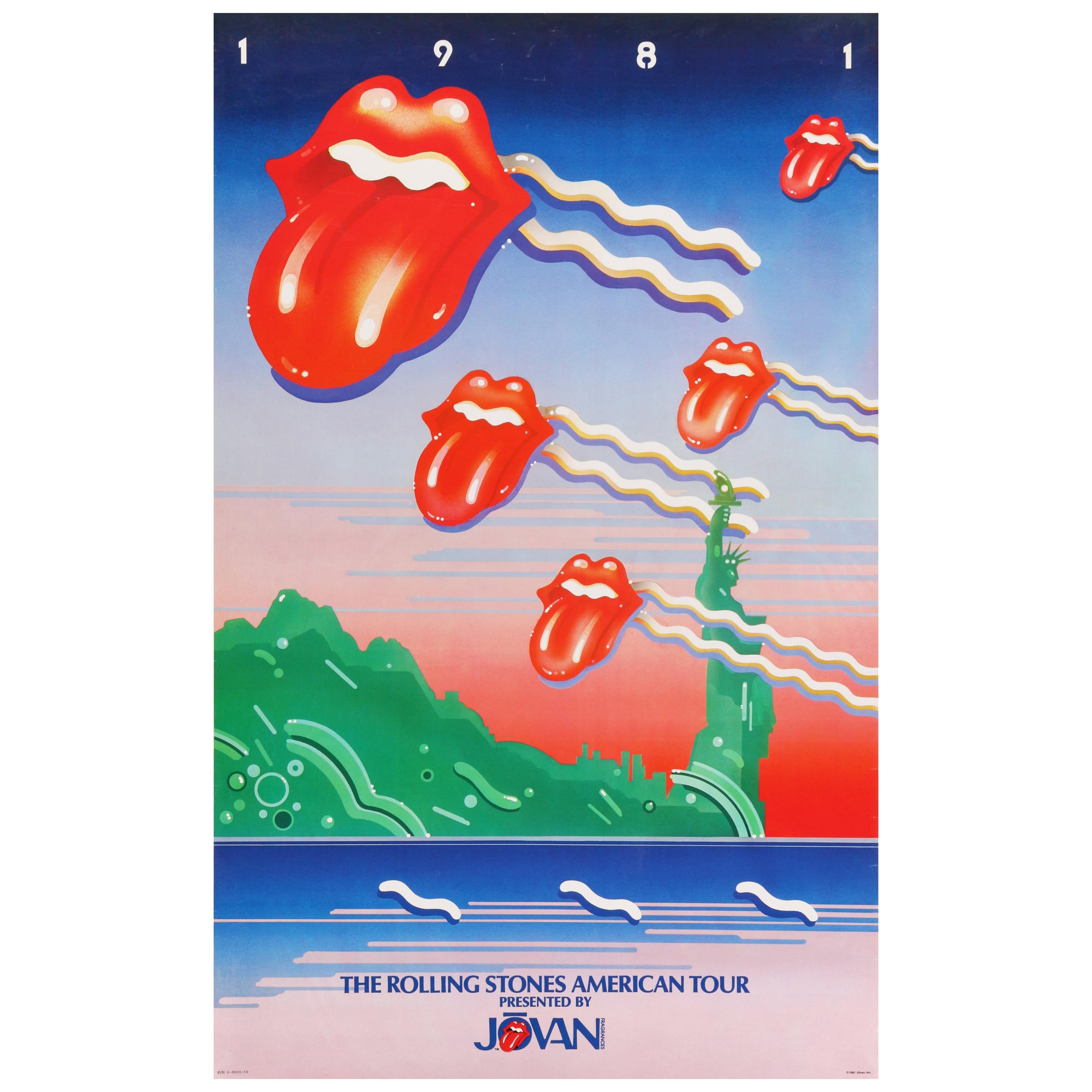 The Rolling Stones Original Vintage Tour Poster, American, 1981