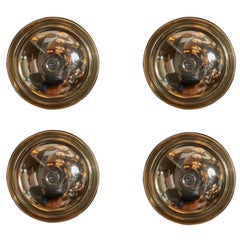 Set of Four Round Brass Peter Celsing Wall Lamps by Falkenbergs Belysning