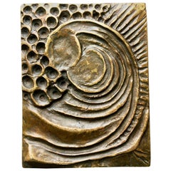 Bronze Door Handle with Organic Brutalist Design, Mid-20th Century European