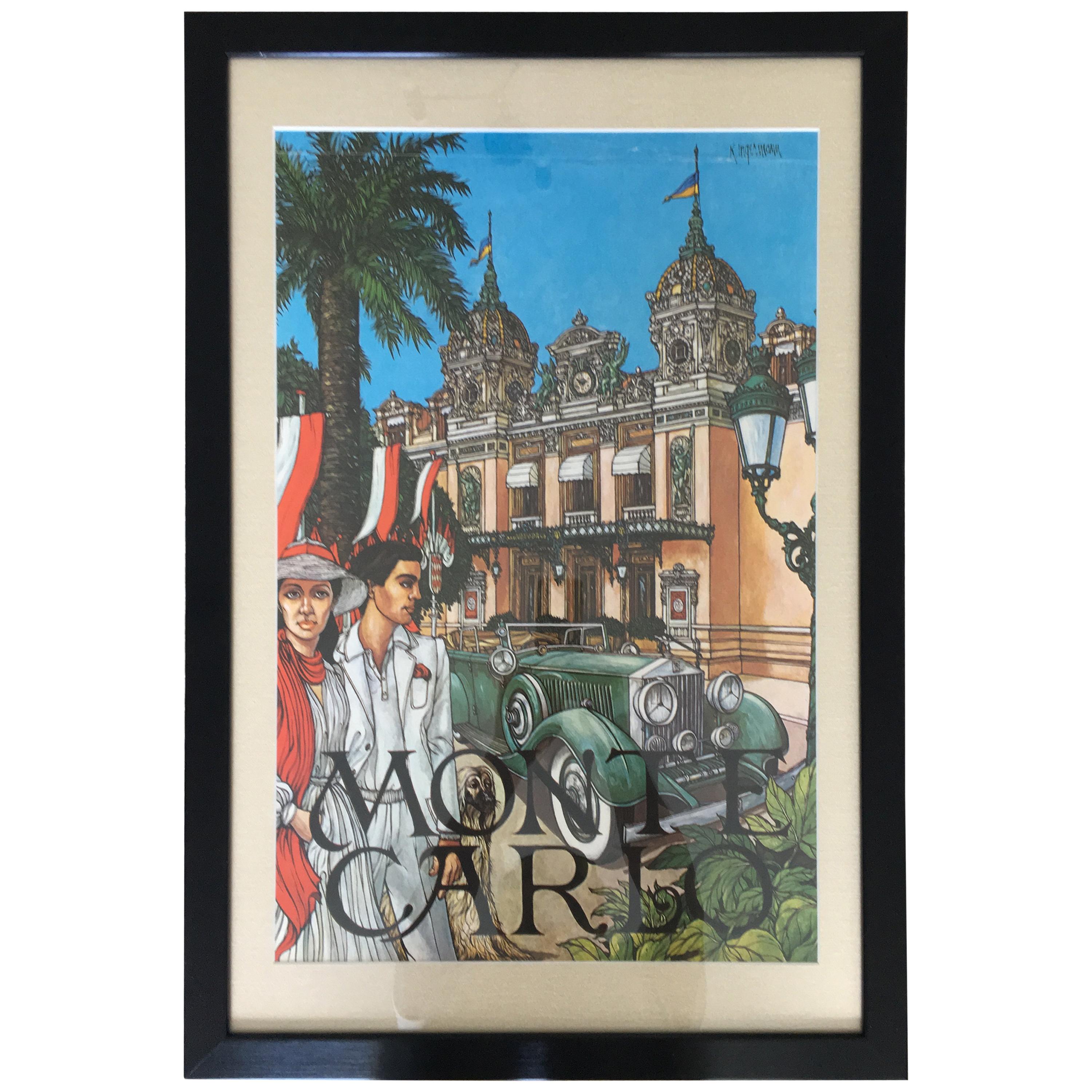 Original Art Poster Monte Carlo, Signed Keith Ingermann