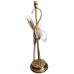 Retro Brass Crane Lamp, 1970s Style of Antonio Pavia