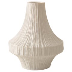1970s German Heinrich Bavarian Bisque Incised Relief Pattern Porcelain Vase